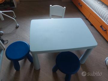 tavolino e sedie per bambini.