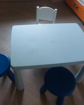 tavolino e sedie per bambini.