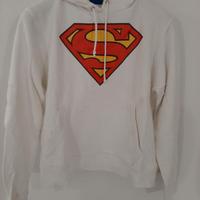 Felpa con cappuccio bianca superman