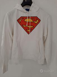 Felpa con cappuccio bianca superman