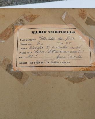 Litografia "Pulcinella al mercato" Mario Cortiello