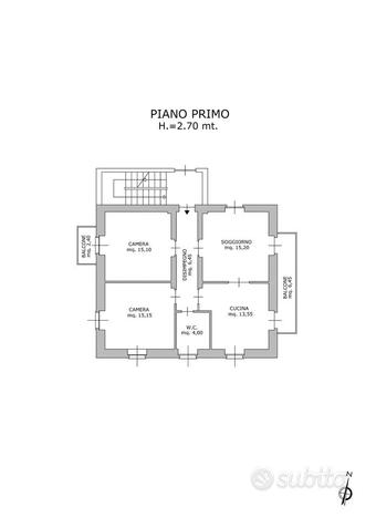 Appartamento primo piano 80 mq