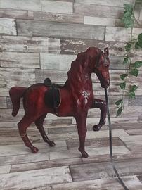 CAVALLO IN CUOIO VINTAGE DA RESTAURARE