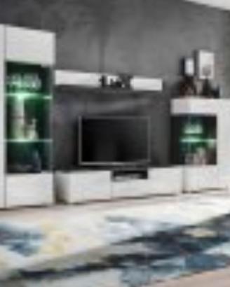Parete attrezzaza componibile con led