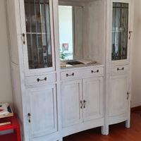 Credenza shabby chic Liberty bianco decappato