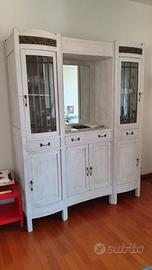 Credenza shabby chic Liberty bianco decappato