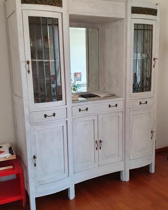 Credenza shabby chic Liberty bianco decappato