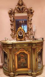 Mobile Credenza con Vetrina e Specchio Abbinato