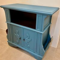 Mobile porta tv in legno color azzurro petrolio