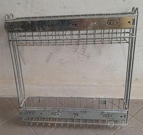 Portabottiglie estraibile con due cestelli