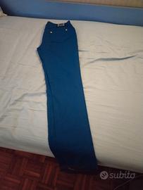 Pantalone Artigli blue elettrico glam, lucido