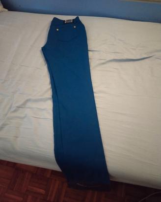 Pantalone Artigli blue elettrico glam, lucido