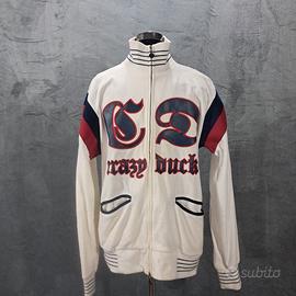 FELPA CON ZIP uomo Crazy Duck taglia L – bianco