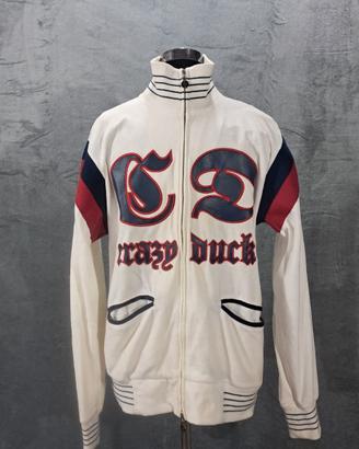 FELPA CON ZIP uomo Crazy Duck taglia L – bianco