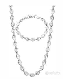 Set collana  con bracciale acciao inossidabile