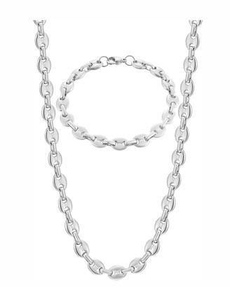 Set collana  con bracciale acciao inossidabile