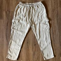 Nohow Amos Cargo Pants in beige – 100% lino