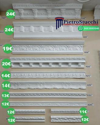 fregi decorativi in gesso cornici gole profili