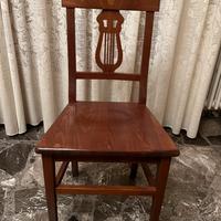7 Sedie a lira in legno marrone