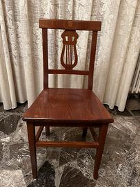 7 Sedie a lira in legno marrone