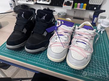 Jordan 4 black canvas e Dunk per off white