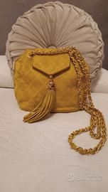 CHANEL borsa secchiello vintage pelle scamosciata