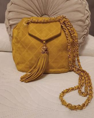 CHANEL borsa secchiello vintage pelle scamosciata
