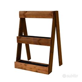 Fioriera  in Legno Inclinato 3 Vasche 71x16,5xh10
