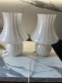 Coppia lampade vintage vetro soffiato