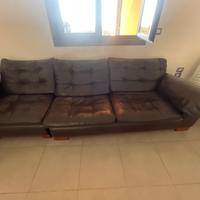 Divano angolare in pelle