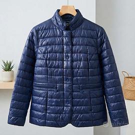 Piumino, leggero, donna, blu, trapuntato