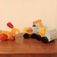 Gioco di legno - Gru con cubi colorati