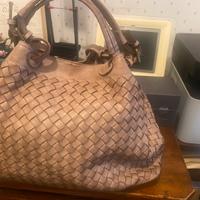 Borsa vera pelle intrecciata