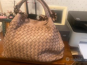 Borsa vera pelle intrecciata