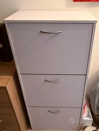 Scarpiera bianca a 3 ribalte