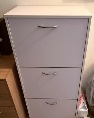 Scarpiera bianca a 3 ribalte