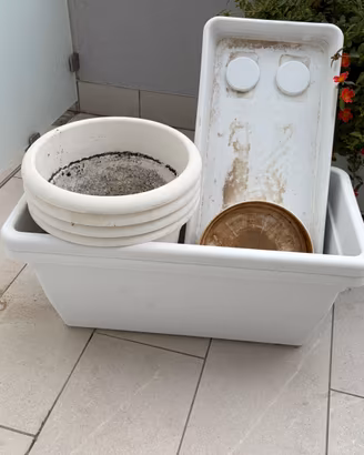 Vasi in plastica bianchi