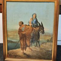 Fuga in egitto – Antico dipinto sacra famiglia