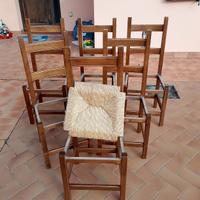 6 sedie in legno da restaurare – struttura soli
