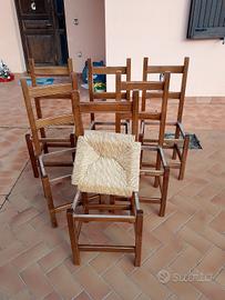 6 sedie in legno da restaurare – struttura soli