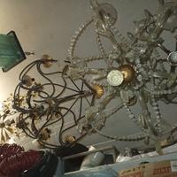 Lampadari ferro battuto e vetro 