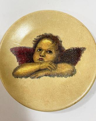 Piatto decorativo Angeli di Raffaello Putto 20 cm