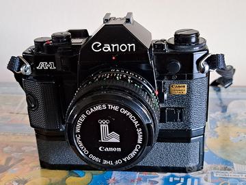 Canon A1 nera Official Olympic Winter Games 1980
