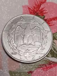 2 lire re vittorio Emanuele ³ del 1940