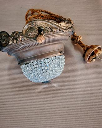 lampadario antico  in bronzo dorato diam 26 cm