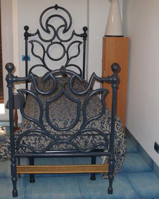 Letto singolo completo in ferro artigianale
