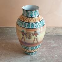 Vaso Decorativo in Ceramica Stile Egizio