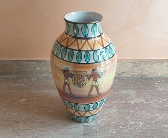 Vaso Decorativo in Ceramica Stile Egizio