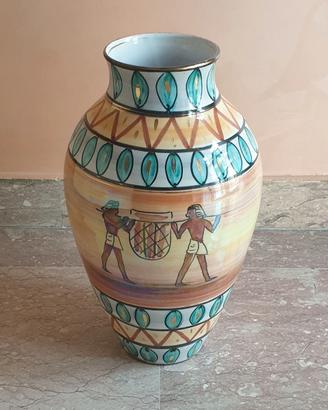 Vaso Decorativo in Ceramica Stile Egizio