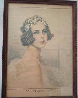 Quadretto vintage principessa Maria di Corcos